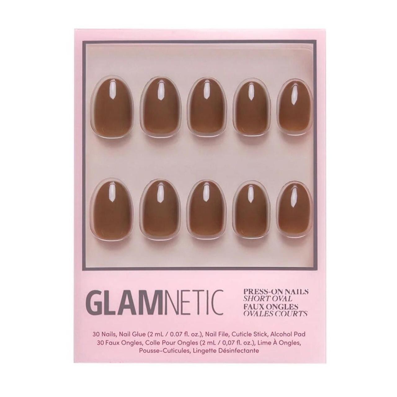 Glamnetic Press-On Nails Chocolate Brown Short Oval – Partial Set Only