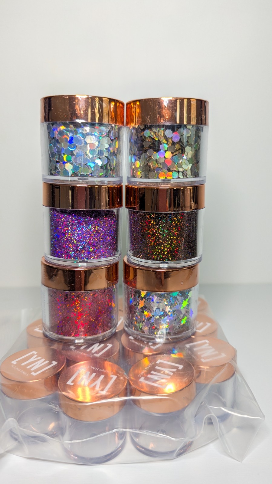 YOUNG NAILS Loose Glitter Nail Art Powders Glitter Pigment Acrylic or Gel Nails