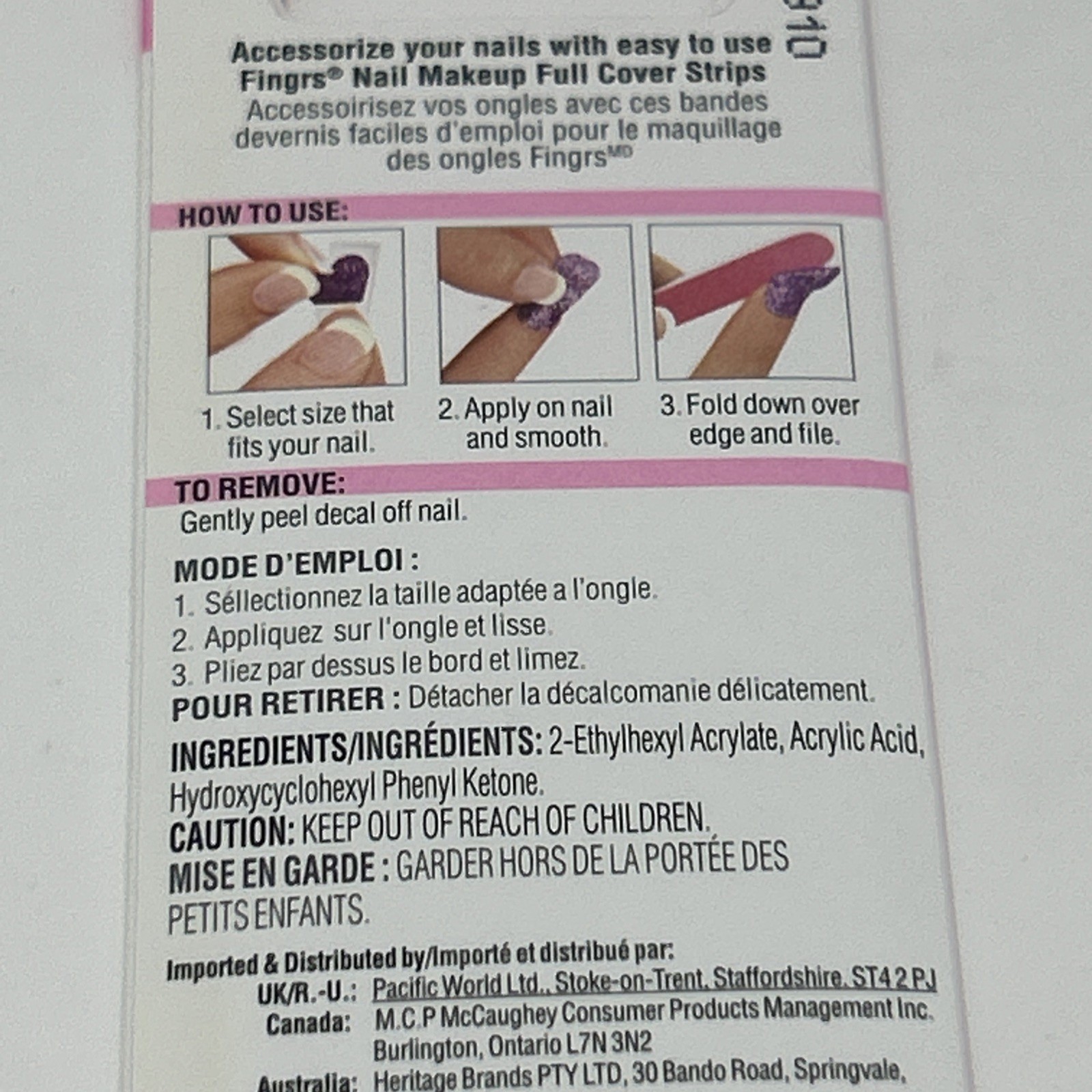 NEW Fing’rs Nail Makeup New York Newsprint Metallic Art Stickers #32801