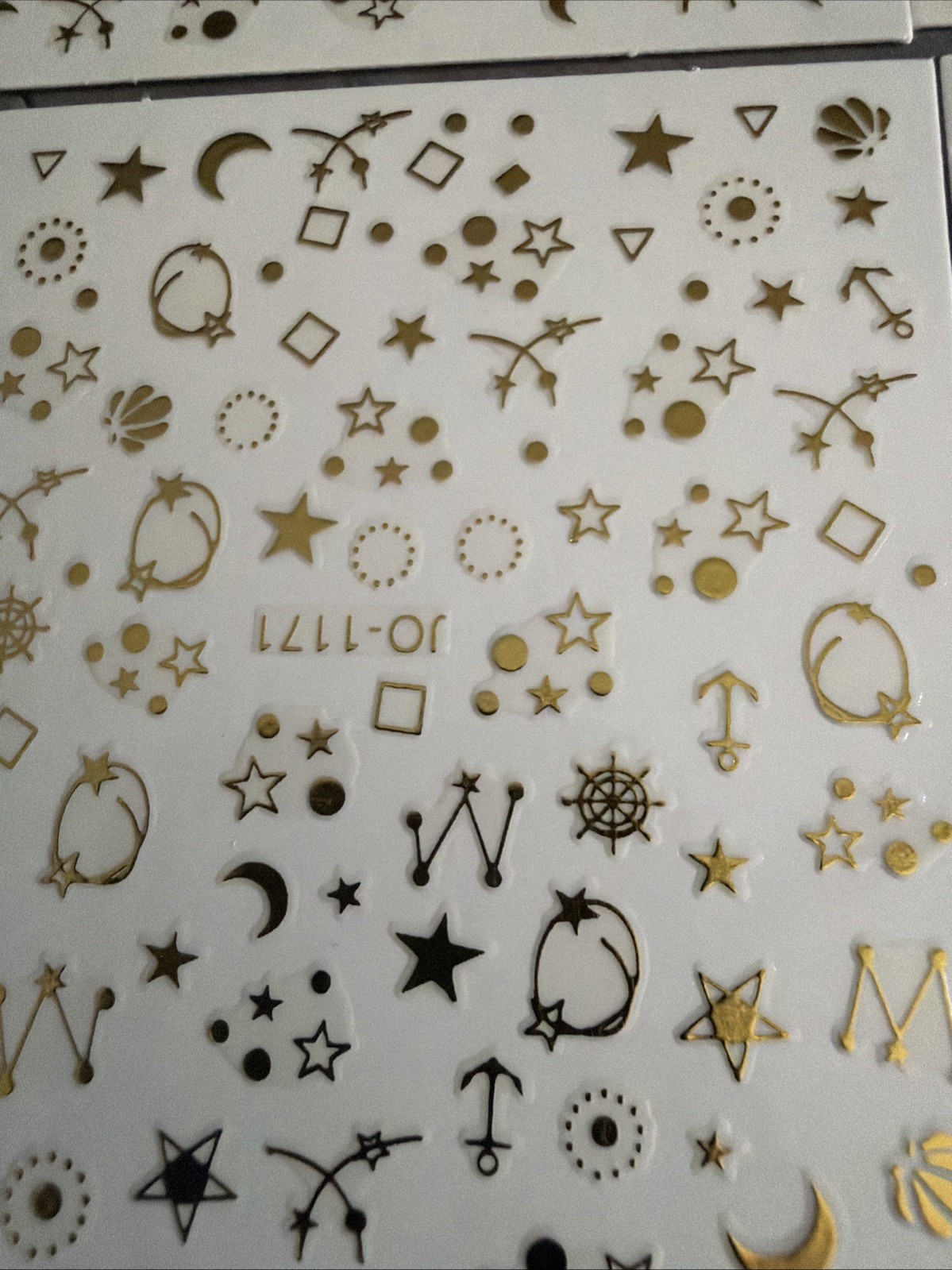 Laser Gold 12 Constellation Galaxy Moon Stars 3D Nail Art Sticker