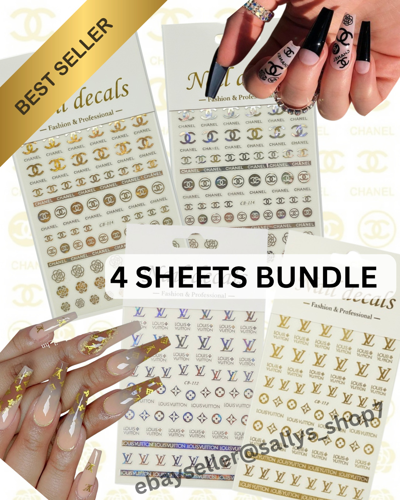 5D Embossed Nail Art Stickers: Gold Silver Luxury Craft Spring 20262scd dcsdc