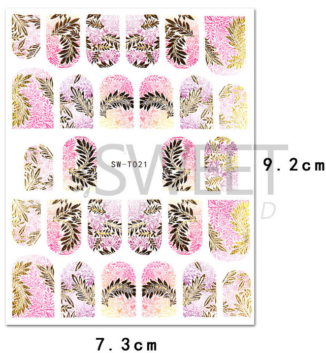 Nail Art Decals Stickers Thanksgiving Christmas Autumn Snowflake Lace Leaf NS42