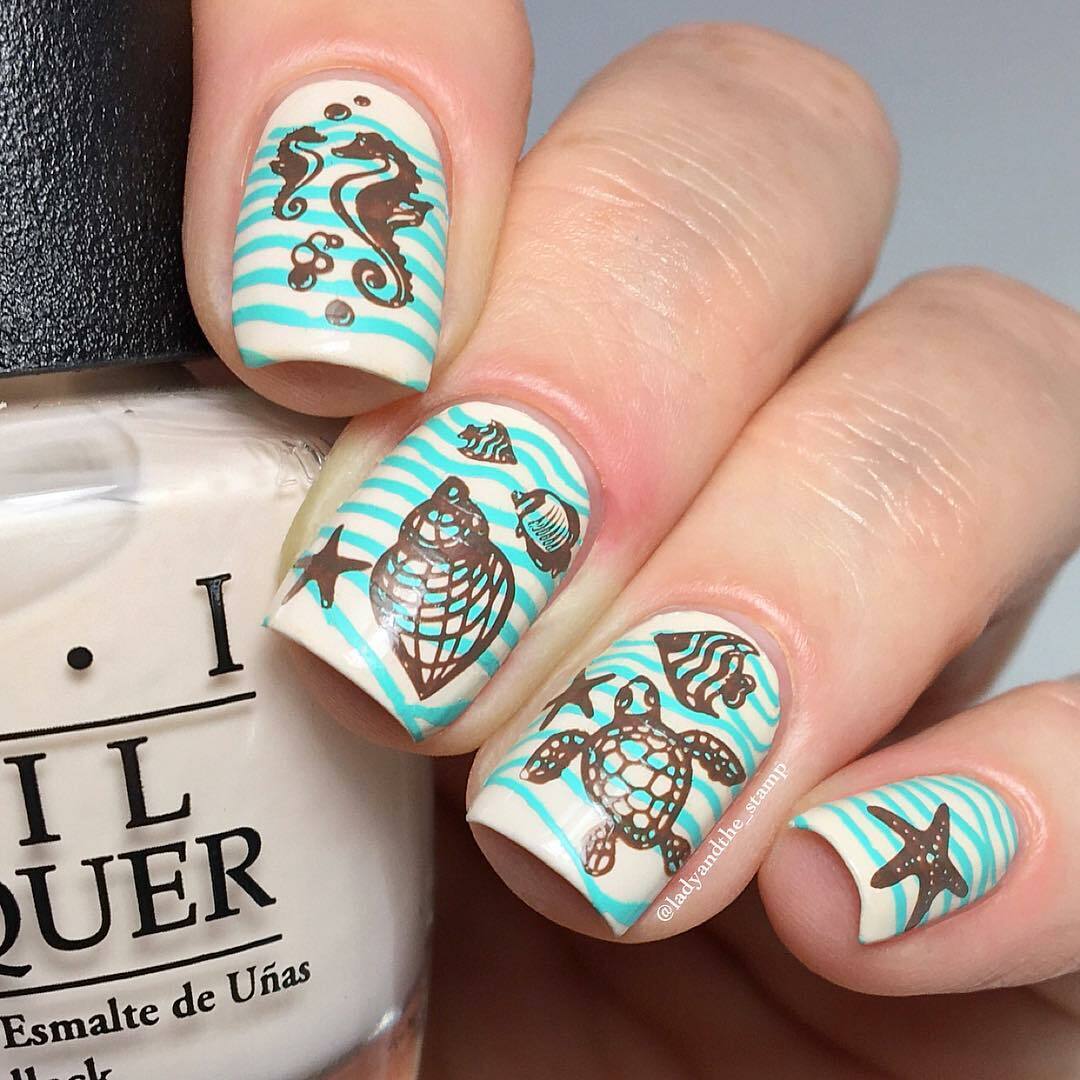 A019 Beach Mode Stamping Plate For Stamped Nail Art Design