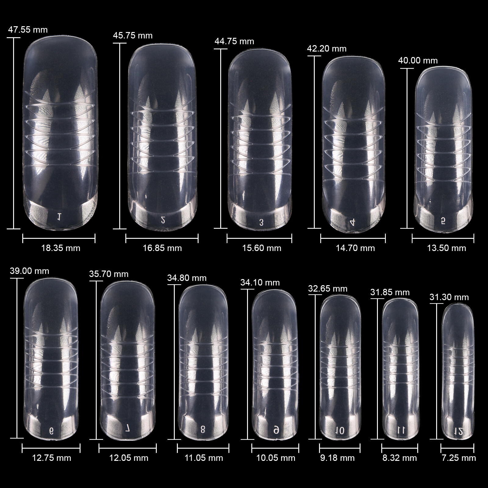 Beauticom USA Dual Nail Form Set Box-Frosted Form Box with 120 Pieces False Tips