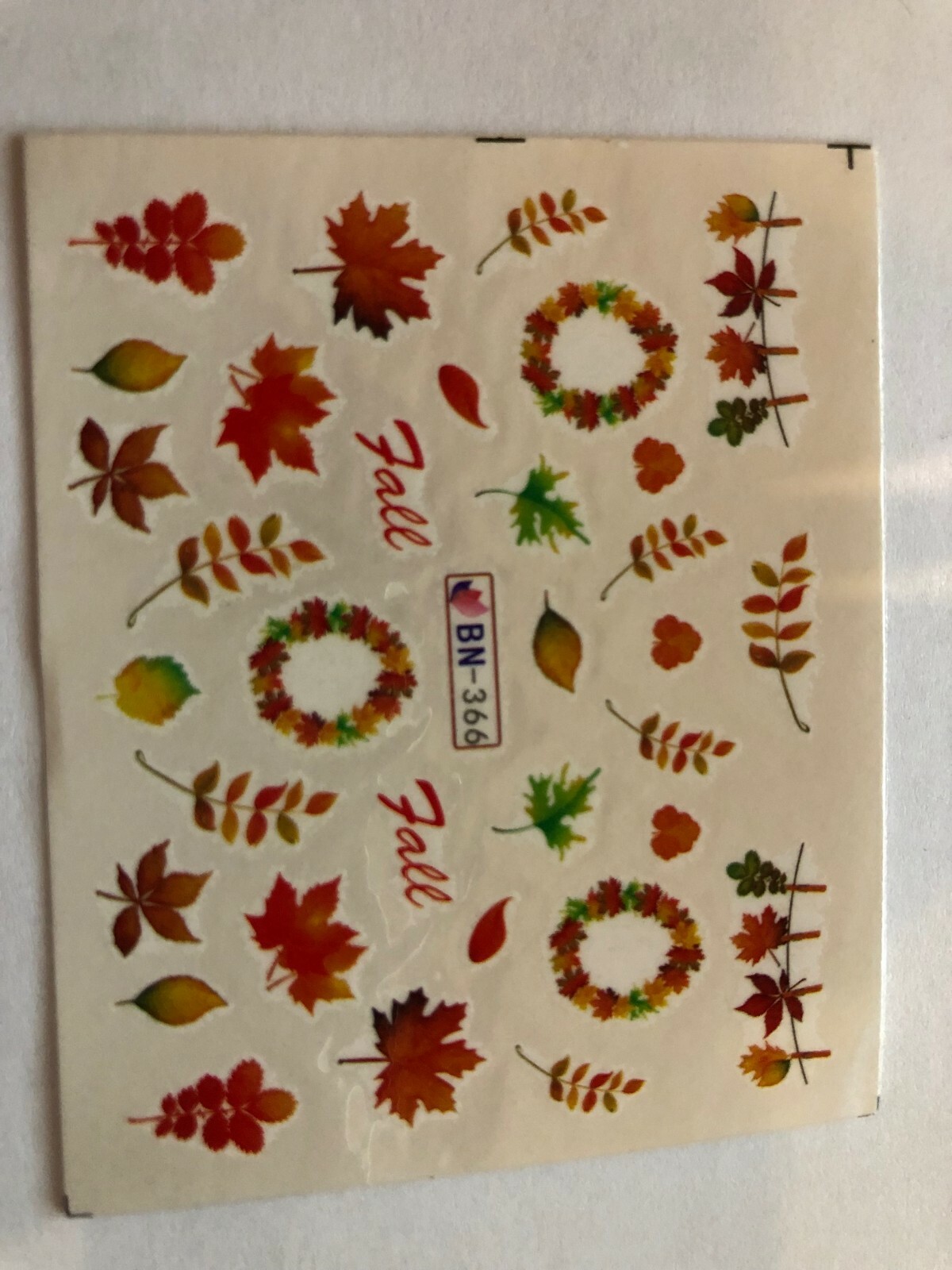 Nail Art Water Transfer Sticker Multicolor Maple Leaf Fall Decals Manicure NH15
