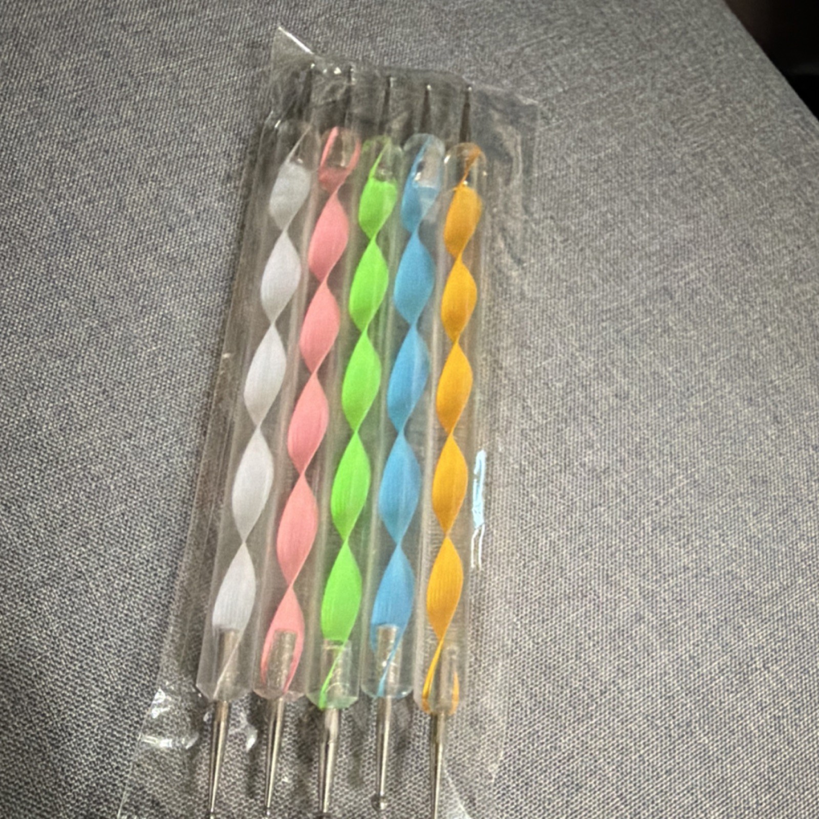 Set of 5 Multicolor Double Head Durable Nail Dotting Tools for Nail Art