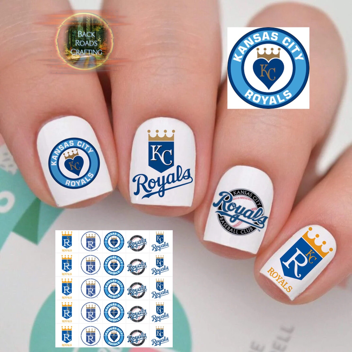 Kansas City Royals Baseball Waterslide Nail Art Decals Set Of 50 Instructions