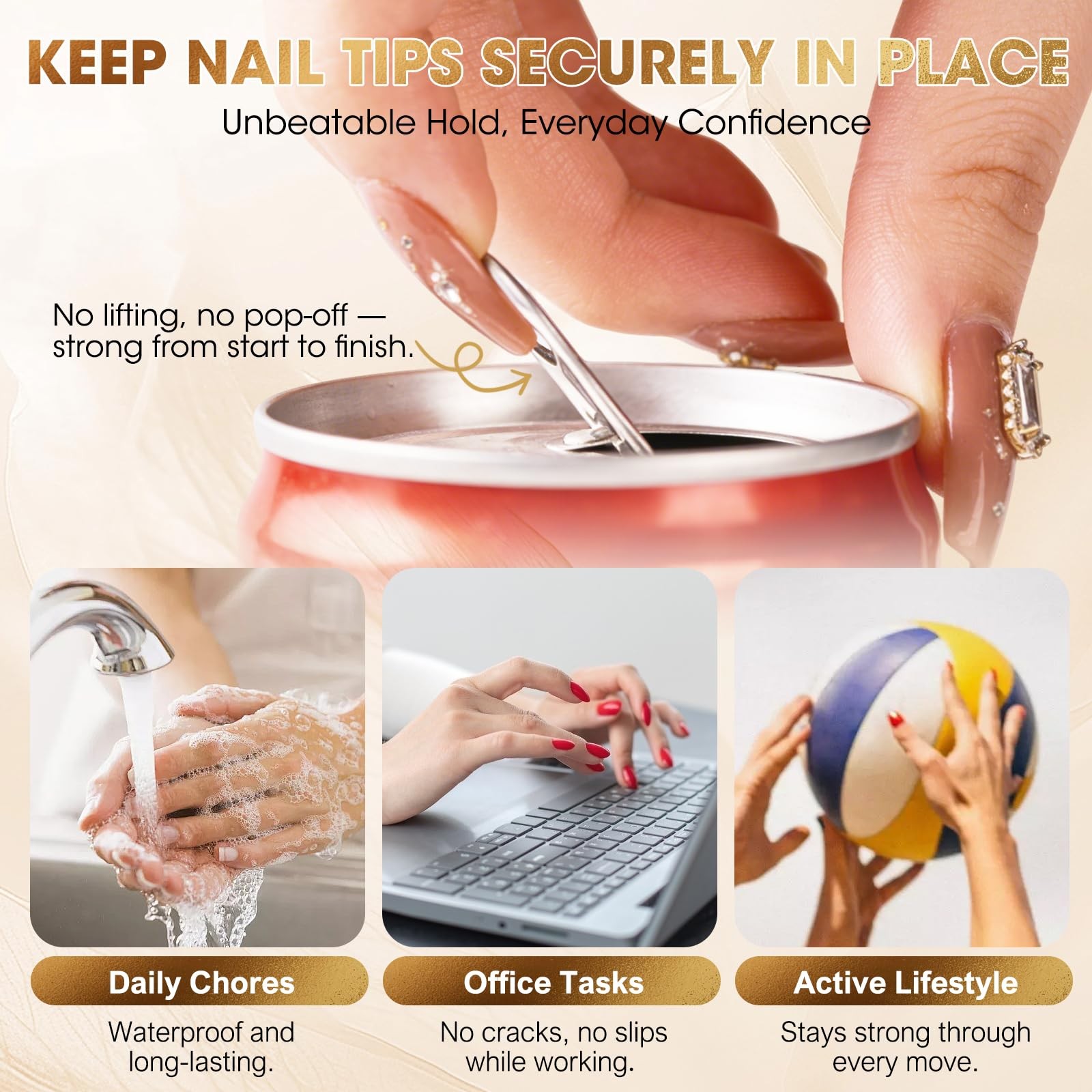 9-in-1 Nail Glue Gel, Hema Free & TPO Free Nail Glue for Nail Tips, UV Nail G…