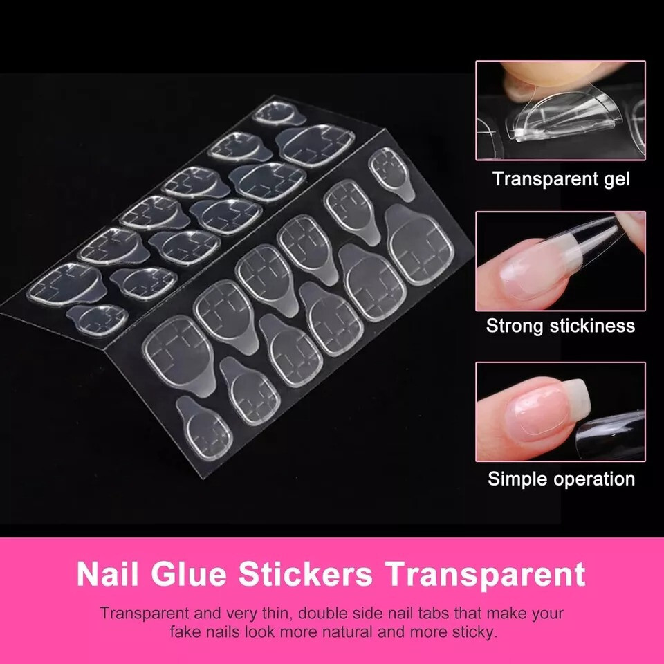 240PCS Adhesive Tabs Double-Sided Stickers for False Fake Nail Tip Glue Tape
