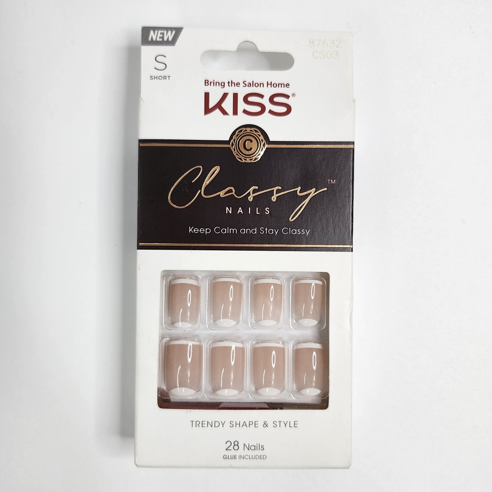 KISS Classy Nails Ready-To-Wear DIY Manicure, “Simple Enough”, 28 Ct. Short
