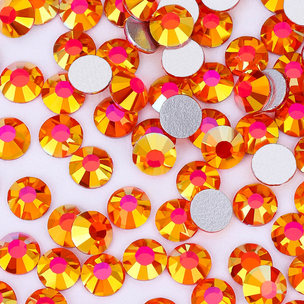 1440 Gold Rim Dazzle Flatback Rhinestones Glass Diamond DIY Crafts Art Deco Gems