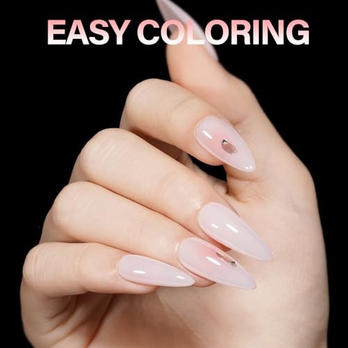 Nail Tips Full Cover Clear Gelly Nails Tips Half Matte Acrylic Long Almond
