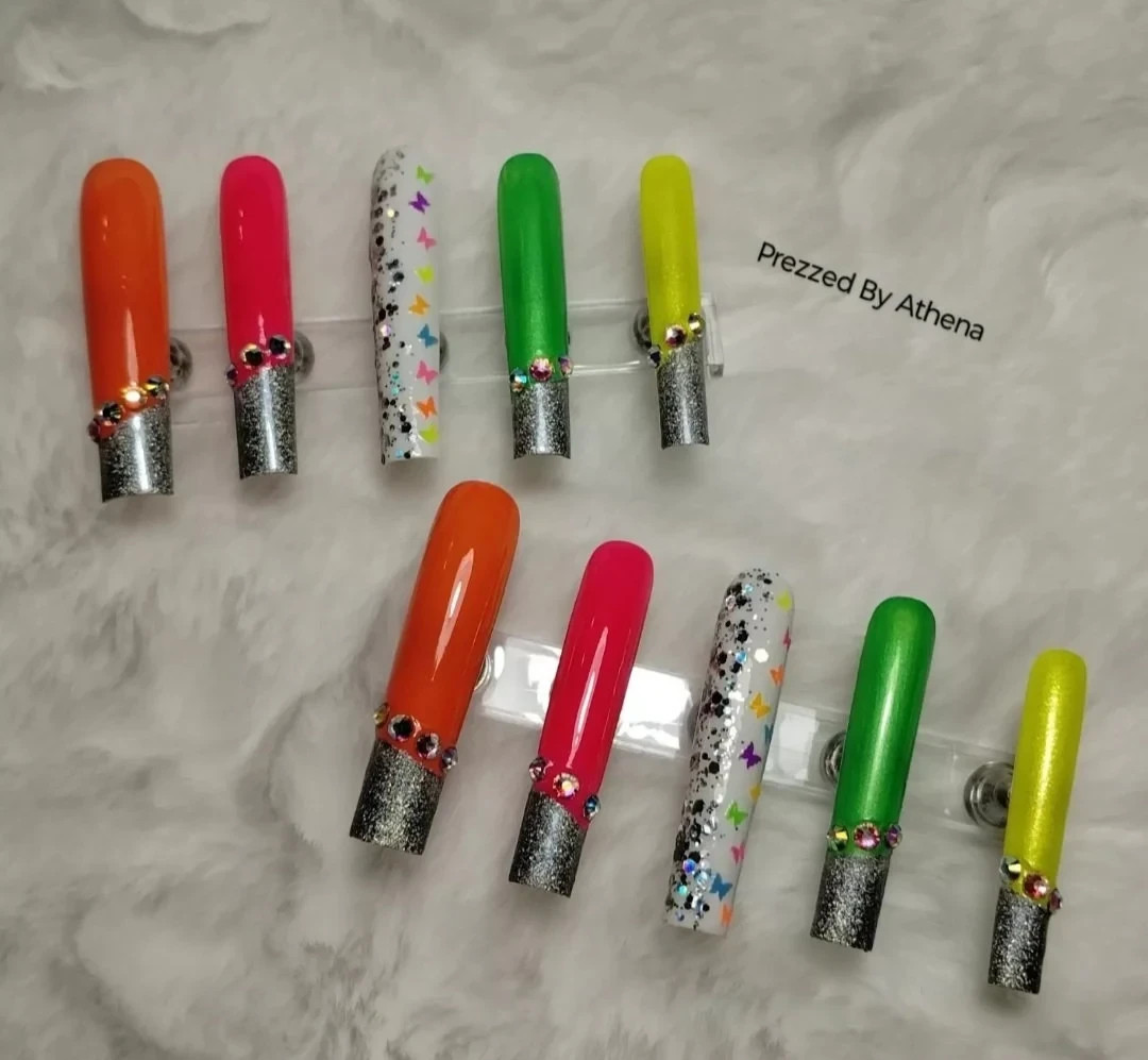 Luxury Handmade Press-On Nails I Reusable I Summer Butterfly ISquare Shape l 3XL