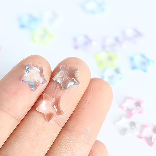 Stars Nail Art Charms, Pentagram Nail Art Rhinestone, 3D Clear Five-Pointed