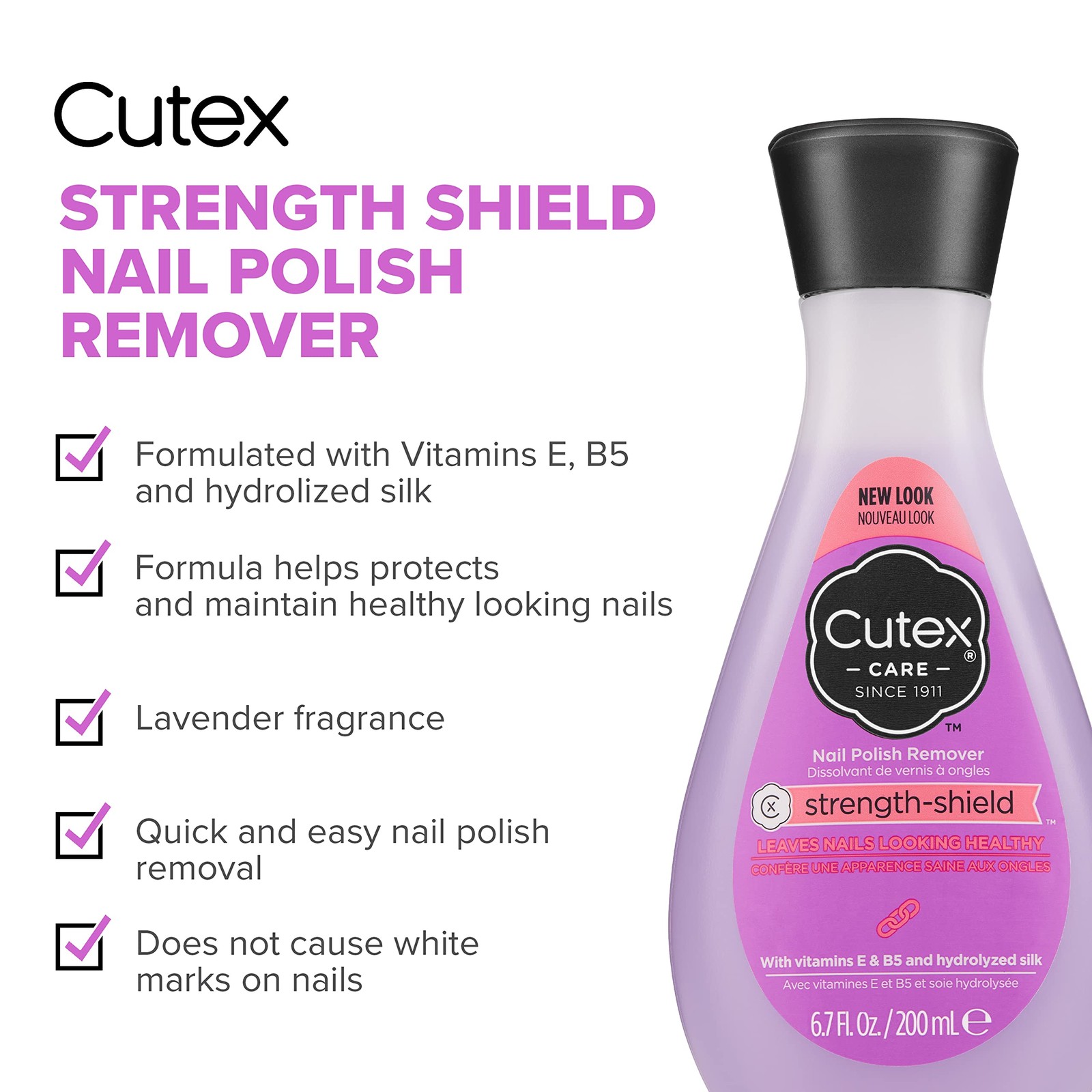 Cutex Nail Polish 6.7 Fl Oz (Pack of 2), Strength Shield Remover
