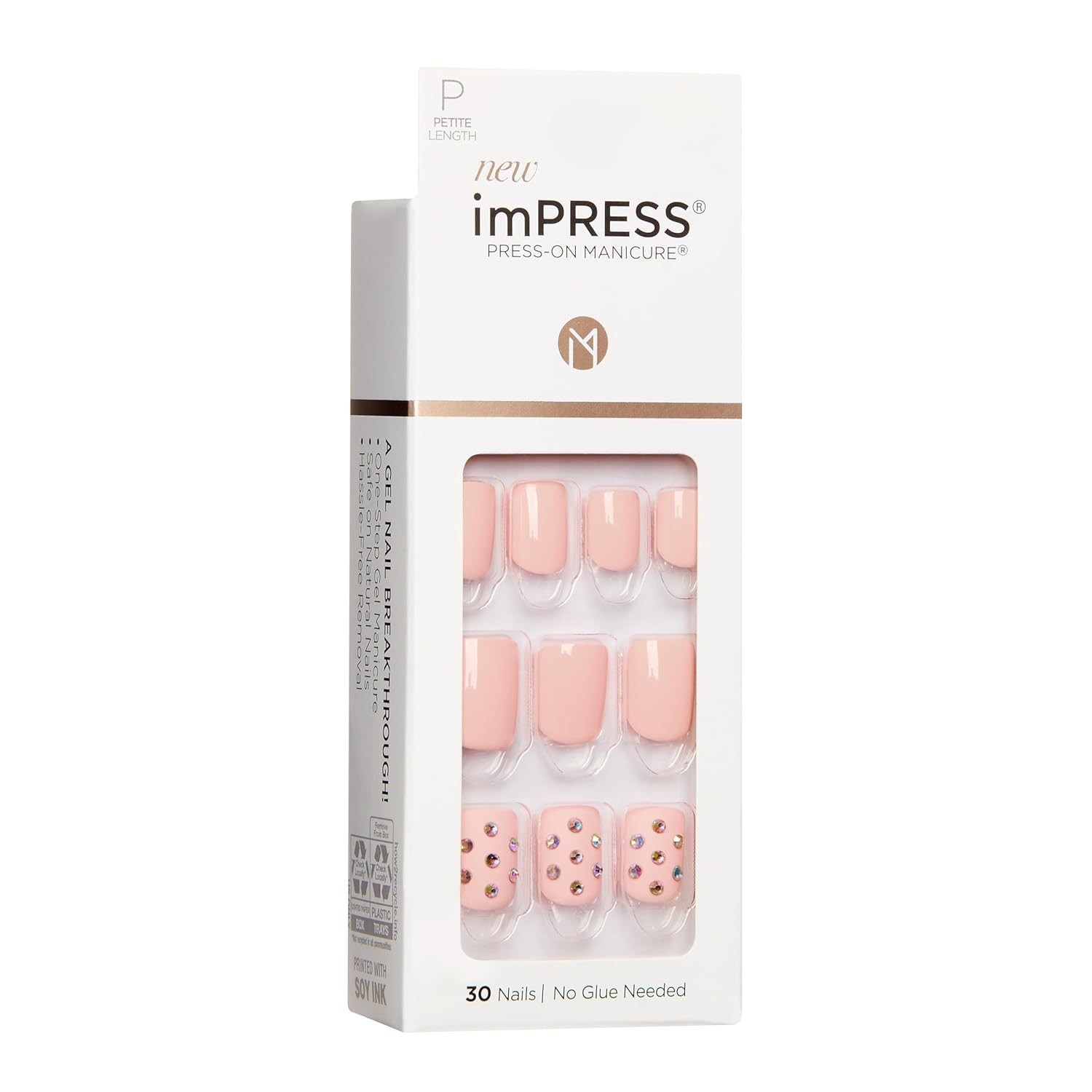 Elegant KISS Pink Press On Nails – ‘Petite Secrets’, 30 Nails, Easy Application