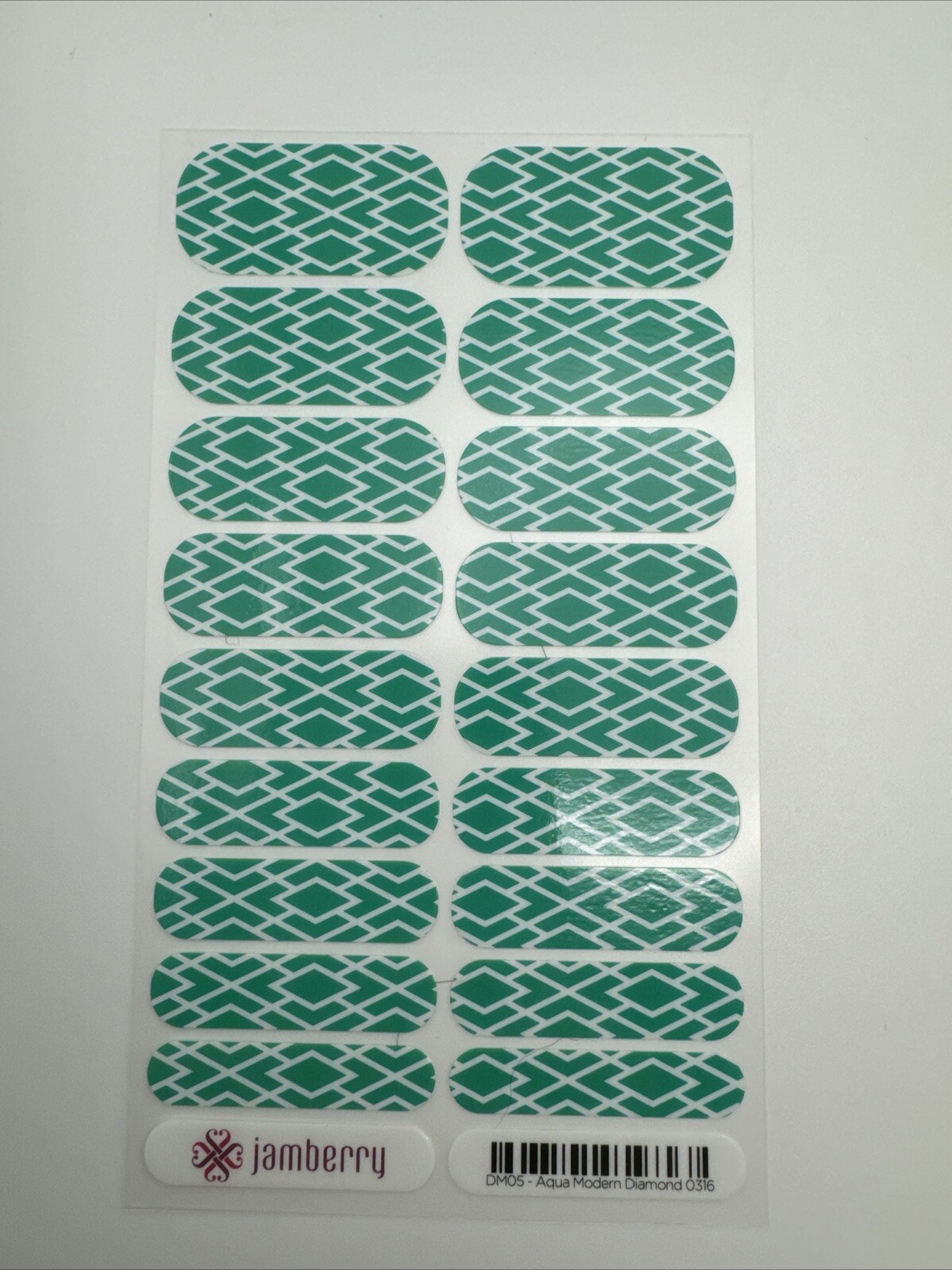 Jamberry Nail Wraps Aqua Modern Diamond Full Sheet (green Graphic)