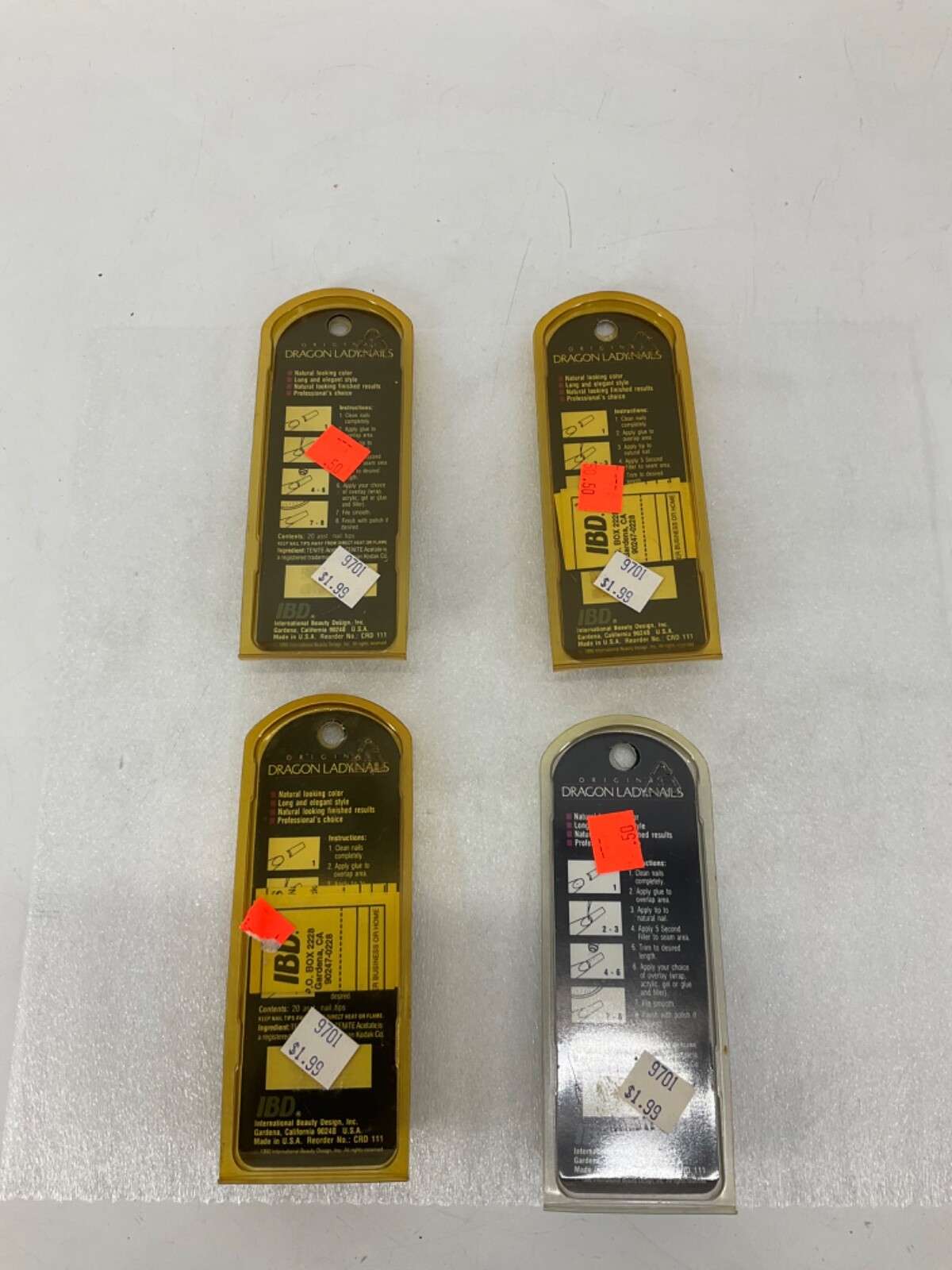 Lot of 4 IBD Dragon Lady Nails NOS