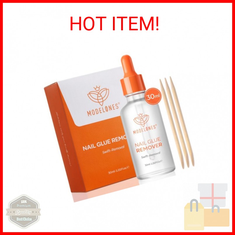 modelones 30ml Nail Glue Remover for Press On Nails, Upgrade Clear Stick On Nail