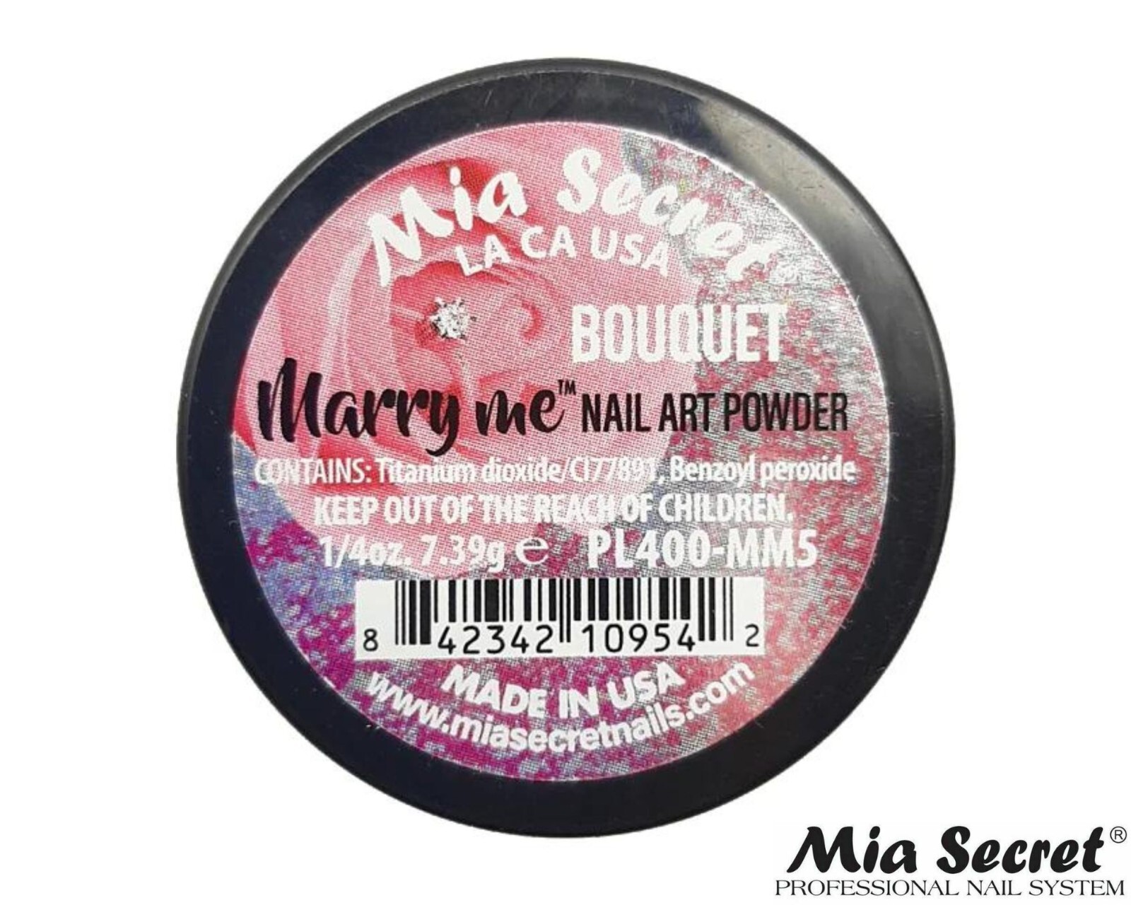 MIA SECRET Nail Art Powder 1/4oz-BOUQUET (MARRY ME COLLECTION)