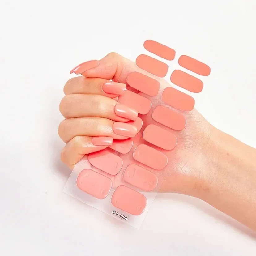 UV Semi-Cured Gel Nail Wraps Stickers Strips French Long Lasting Full Cover LED