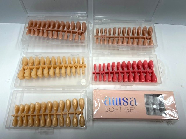 LOT of 6 PACKS False Acrylic Nail Tips – 10 Sheets Per pack (24 Nails Per Sheet)