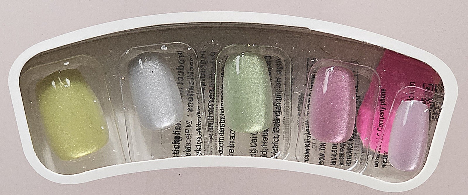 Press-On Nails Multi-Color Pink Green Lavender *30 pcs* Coffin Shaped