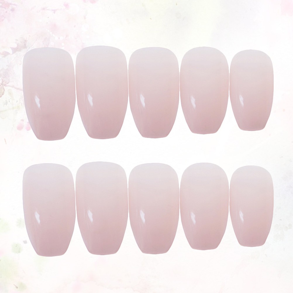 24Pcs Reusable Pink False Nail Tips for Wedding Prom DIY Manicures