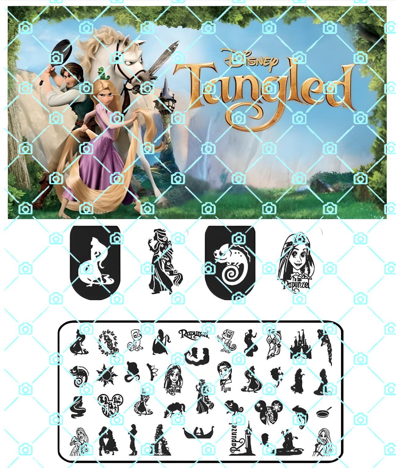 High- Quality Stainless Steel Disney’s Tangled “Rapunzel” Nail Stamping Plate