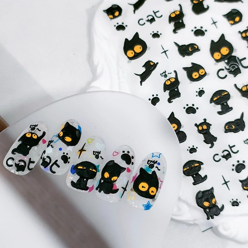 Black Cat Nail Decals (169)