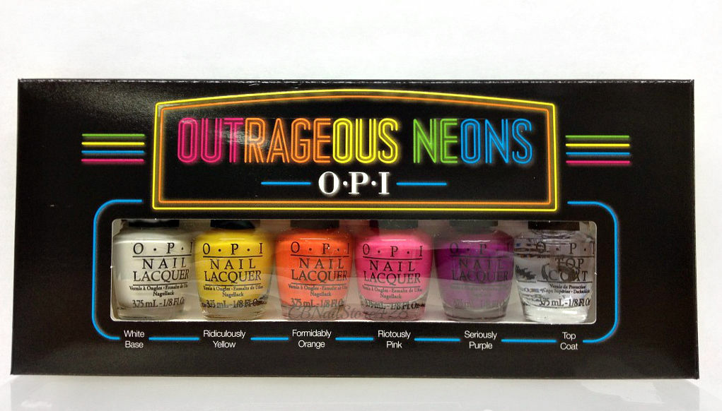 OPI Nail Lacquer Polish OUTRAGEOUS NEONS Collection Mini – 6 Colors x 0.125oz