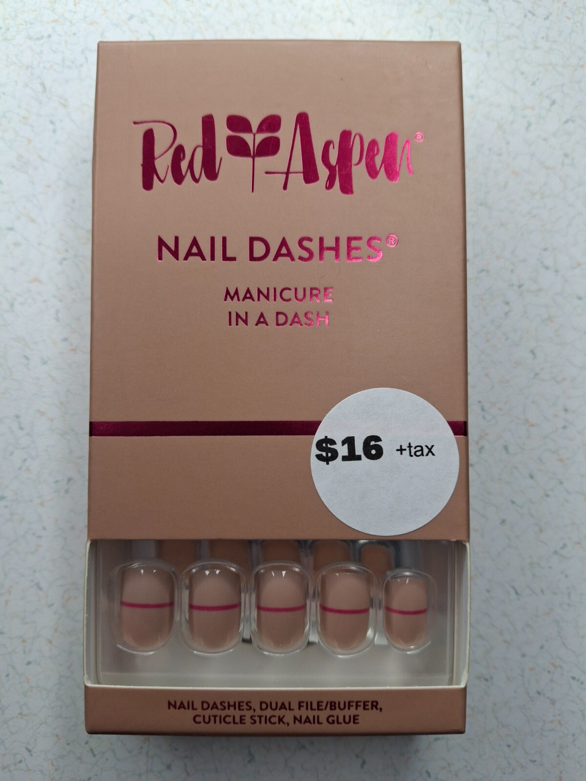 Red Aspen Reuseable Short Square Beige w/ Pink line Lynnel’s Hot Line