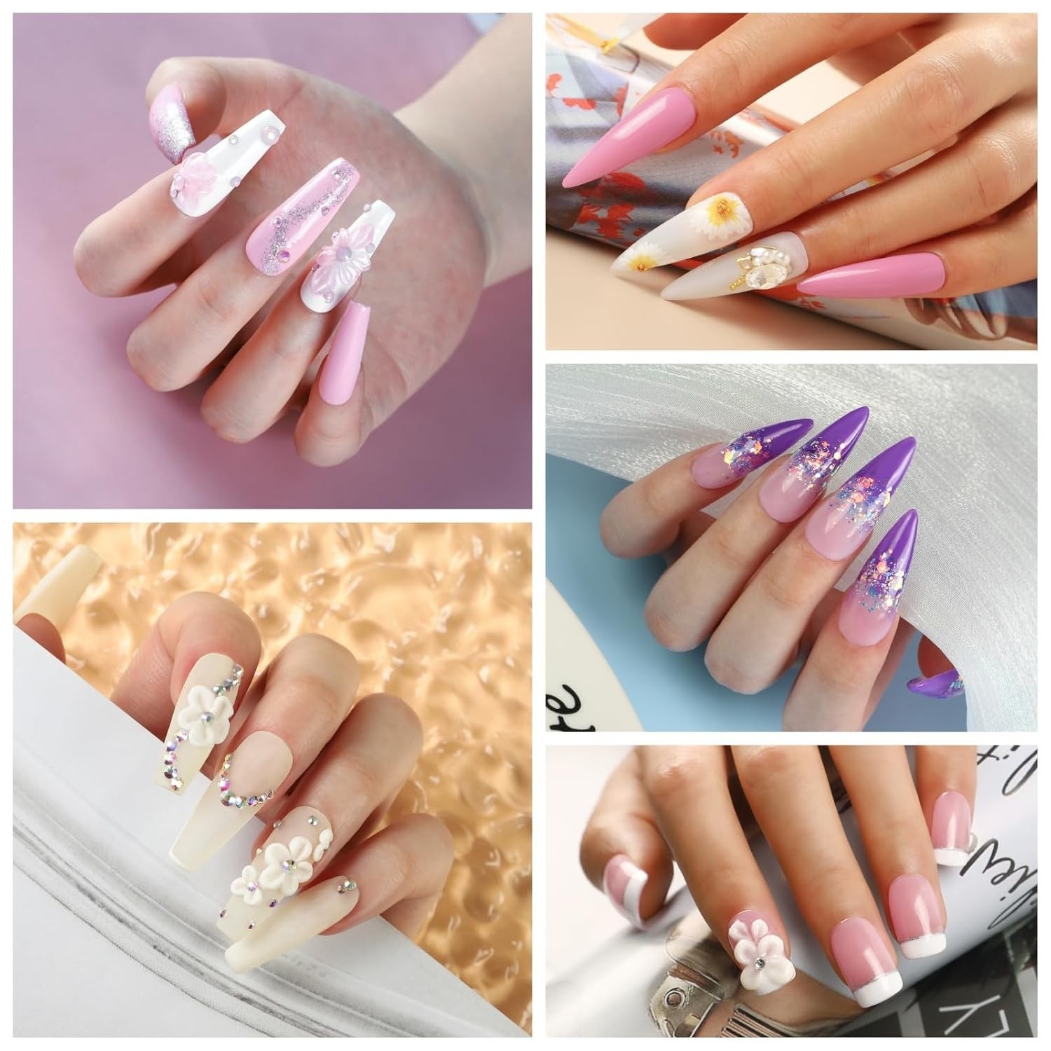 Acrylic Nail Kit for Beginners with Everything 3Pc Professional Acrylics Powder