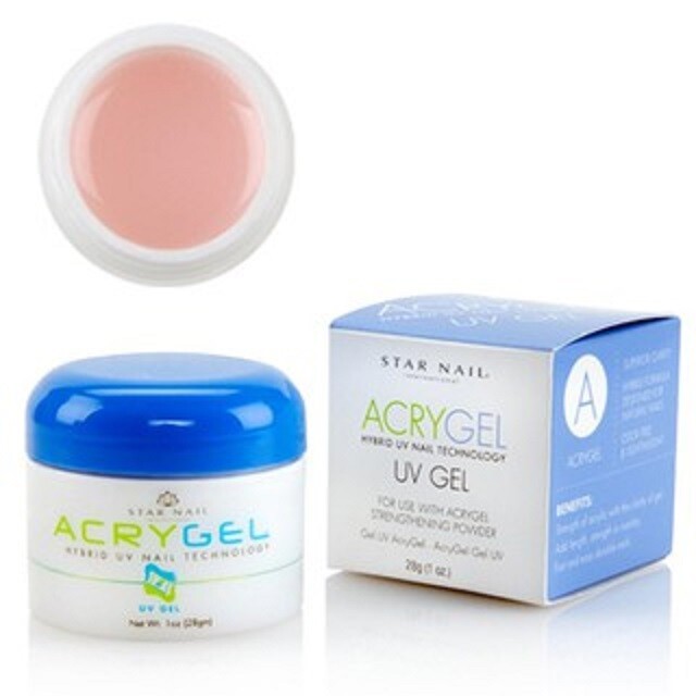 Acrygel by Star Nail Hybrid UV Gel Acry strong gel nails Clear/White/Pink 1 oz