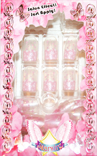 Starsire Pink White Snow Flakes Japan Acrylic Fake 24 3D Shiny Full Nails