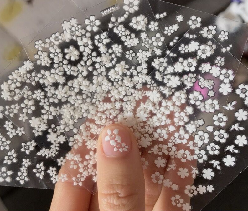 30Sheets Nail Stickers Flowers Rhinestone Self Adhesive Nail Art Decoration NH9