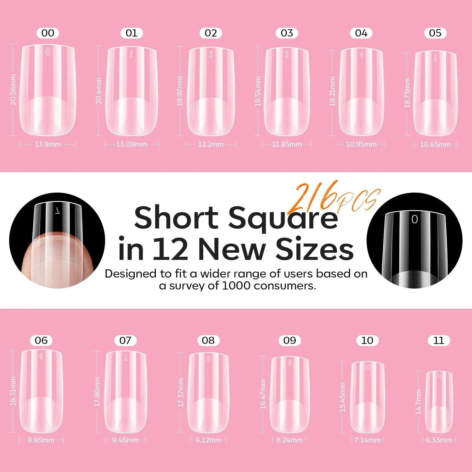 Gel X Nail Kit, Gel x Nail Tips Medium Square, 9-in-One Nail Glue & Portable U V