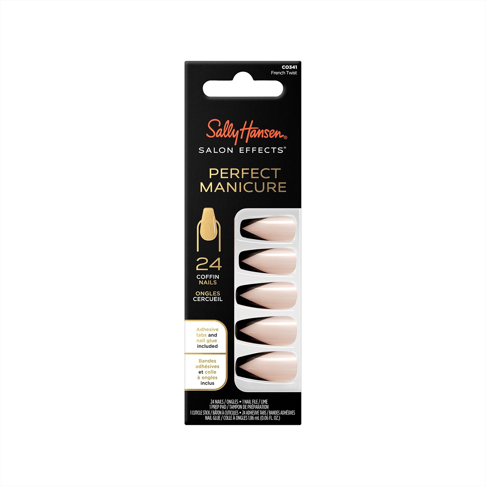 Salon Effects® Perfect Manicure, French Twist, Press On Nails, Coffin Shaped,…