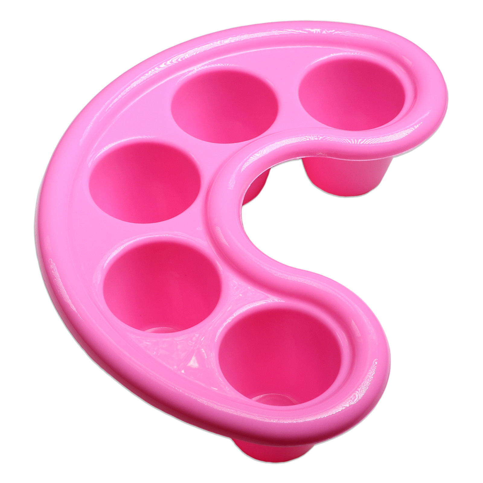 Beauticom Manicure Bowl Nail Art Hand Soak Treatment Tray Pink – 5 Finger Slots