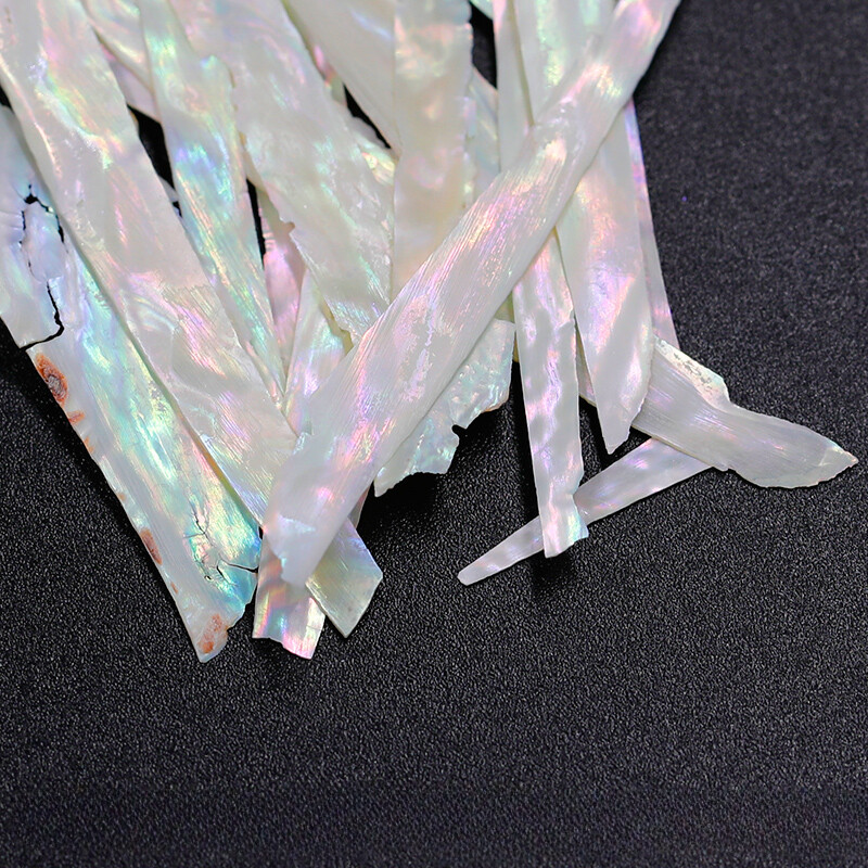 3g DIY Abalone Shell Slices Long Strips Shell Flakes Thin Iridescent Nail Decors