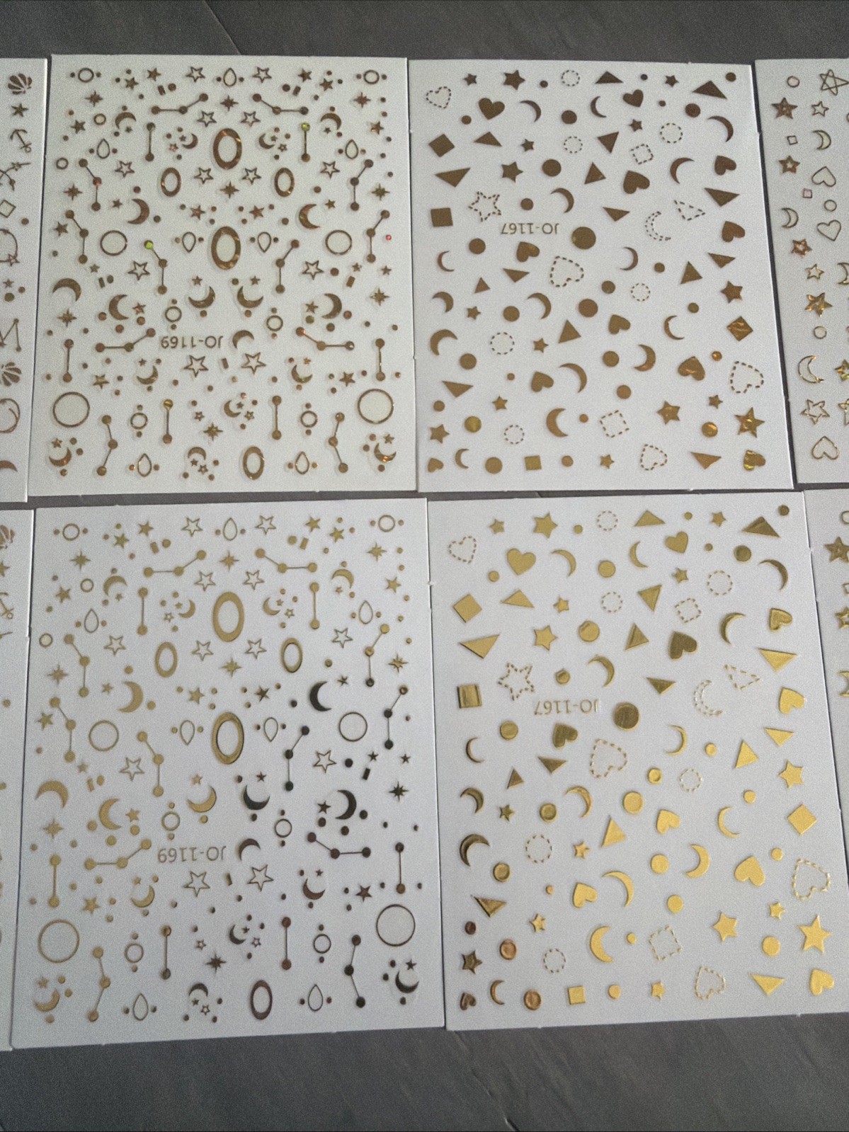 Laser Gold 12 Constellation Galaxy Moon Stars 3D Nail Art Sticker