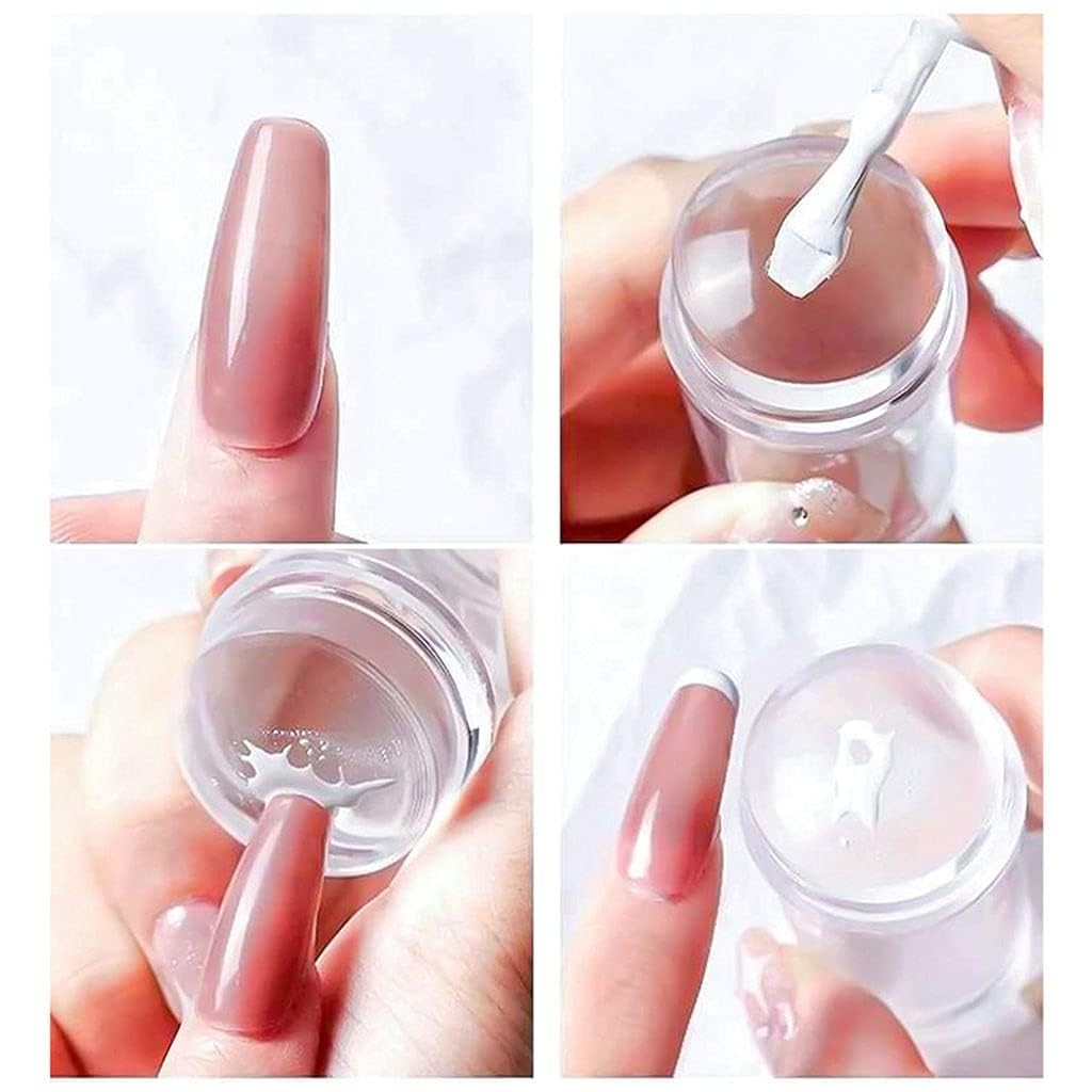 Clear Jelly Silicone Nail Art Stamper Scraper Transparent Stamping Polish