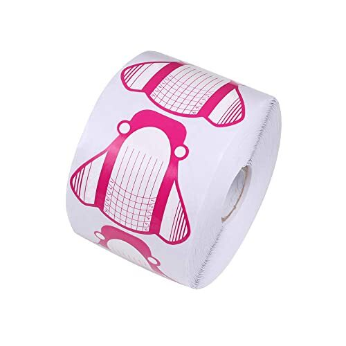 500Pcs/Roll Nail Form, Nail Art Guide Stickers for Acrylic UV Gel Nail Tips Red