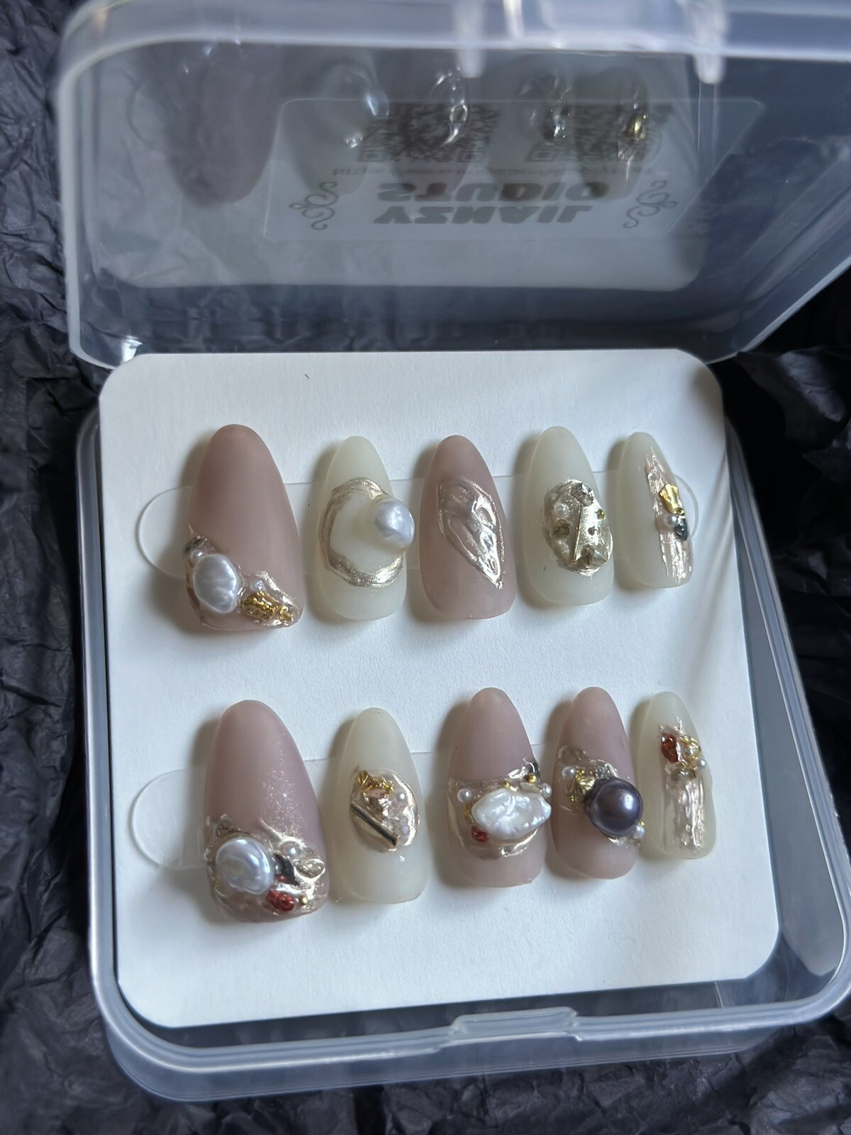 🔥CUSTOM Gel Press On False Nails set /Handmade /Medium Almond size：S