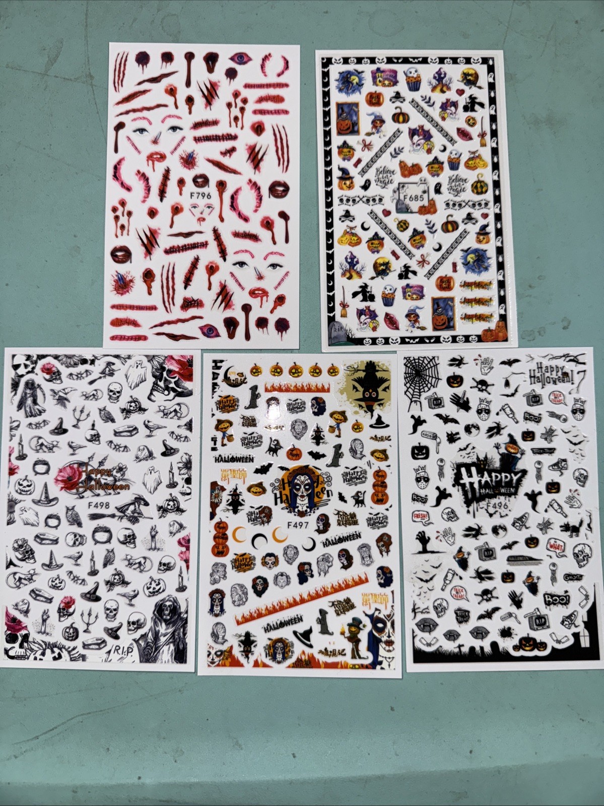 Halloween Nail Stickers Pumpkins Ghost Skull Ect Nail Art Stickers Nail Decal