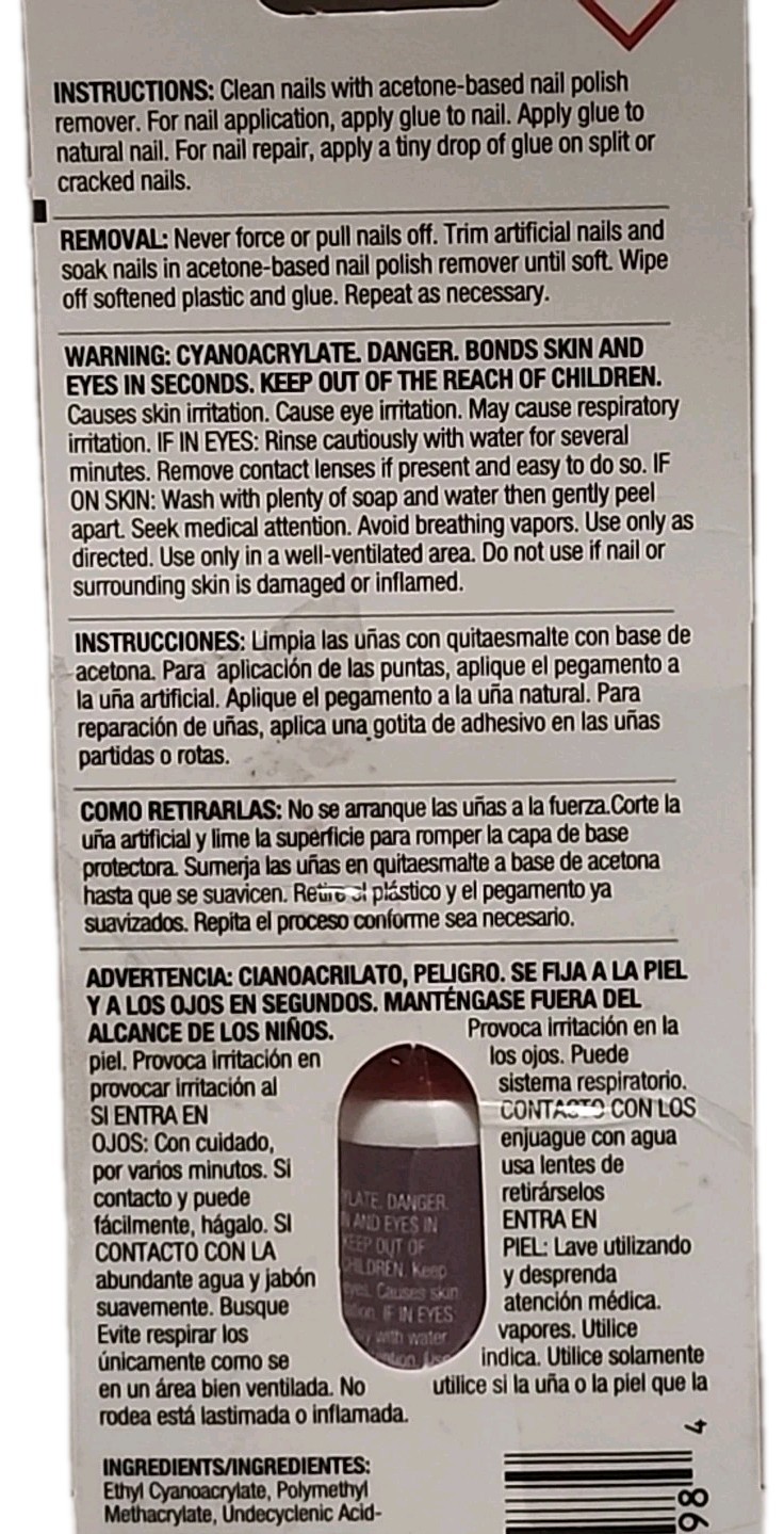 Kiss Super Strong Fast Dry Nail Glue Artificial And Natural Nails 0.5Oz (DGT181)