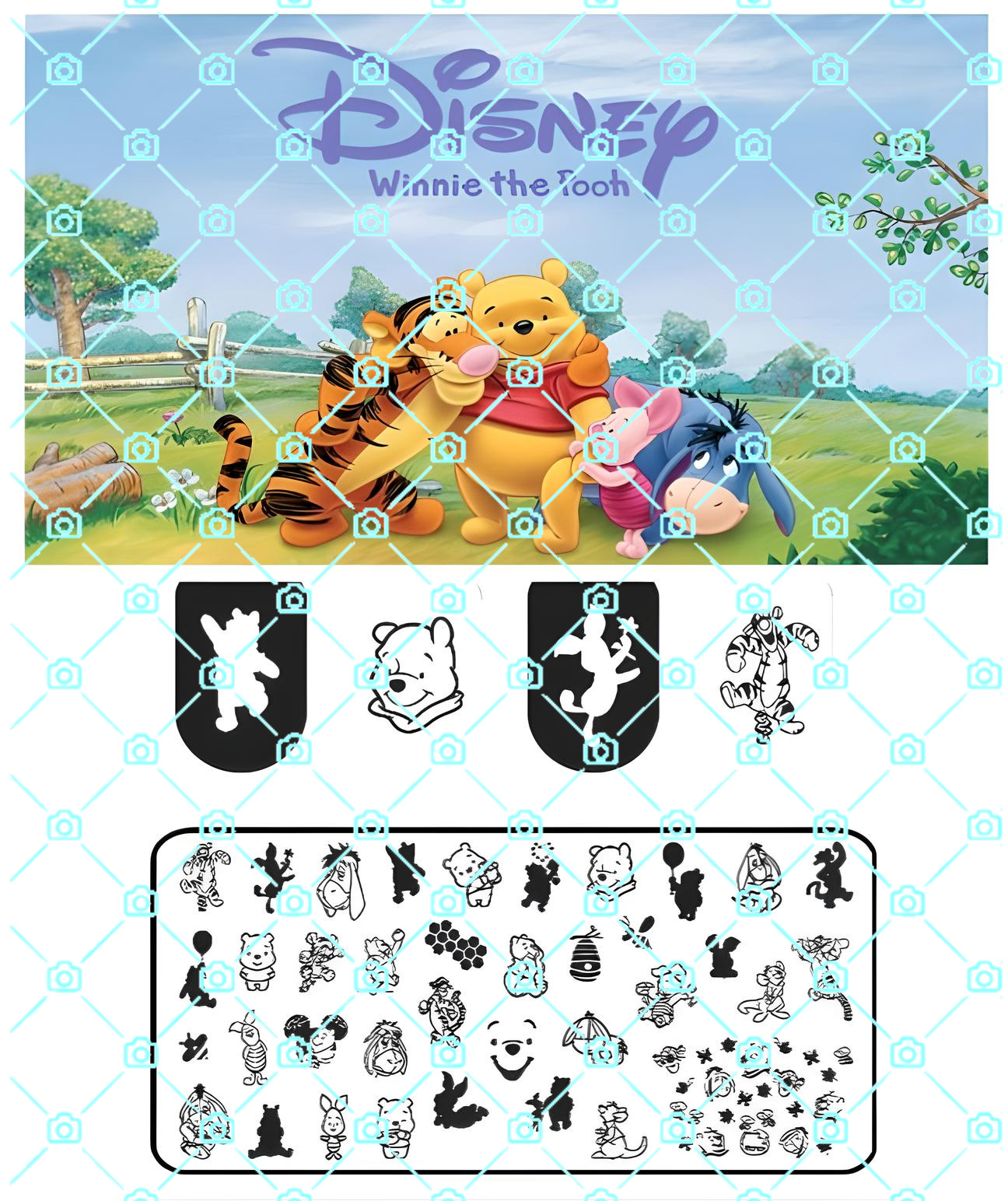 High- Quality Stainless Steel Disney’s Winnie The Pooh Nail Stamping Plate