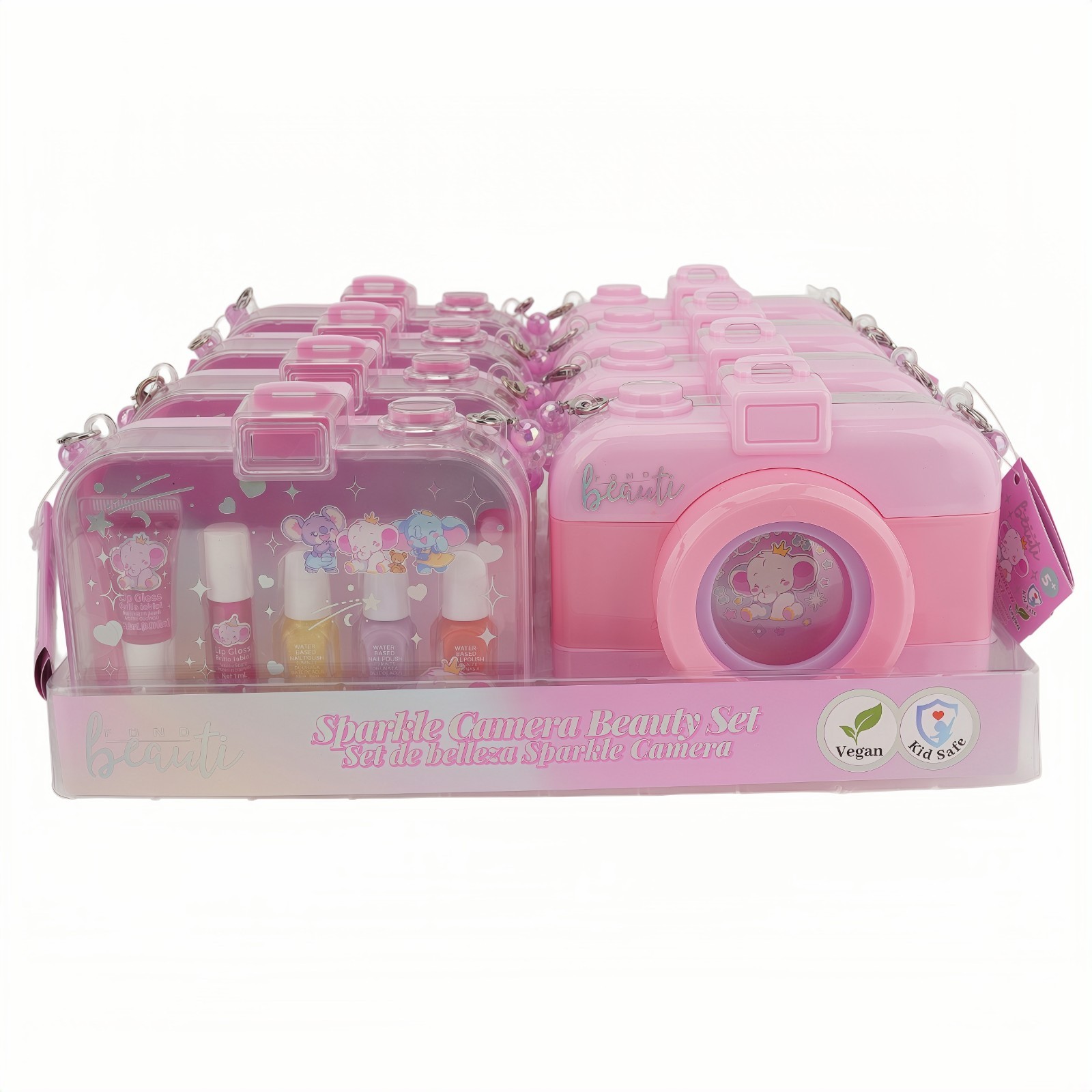 Fondbeauti Sparkle makeup set, nail polish purse for girls gift for child