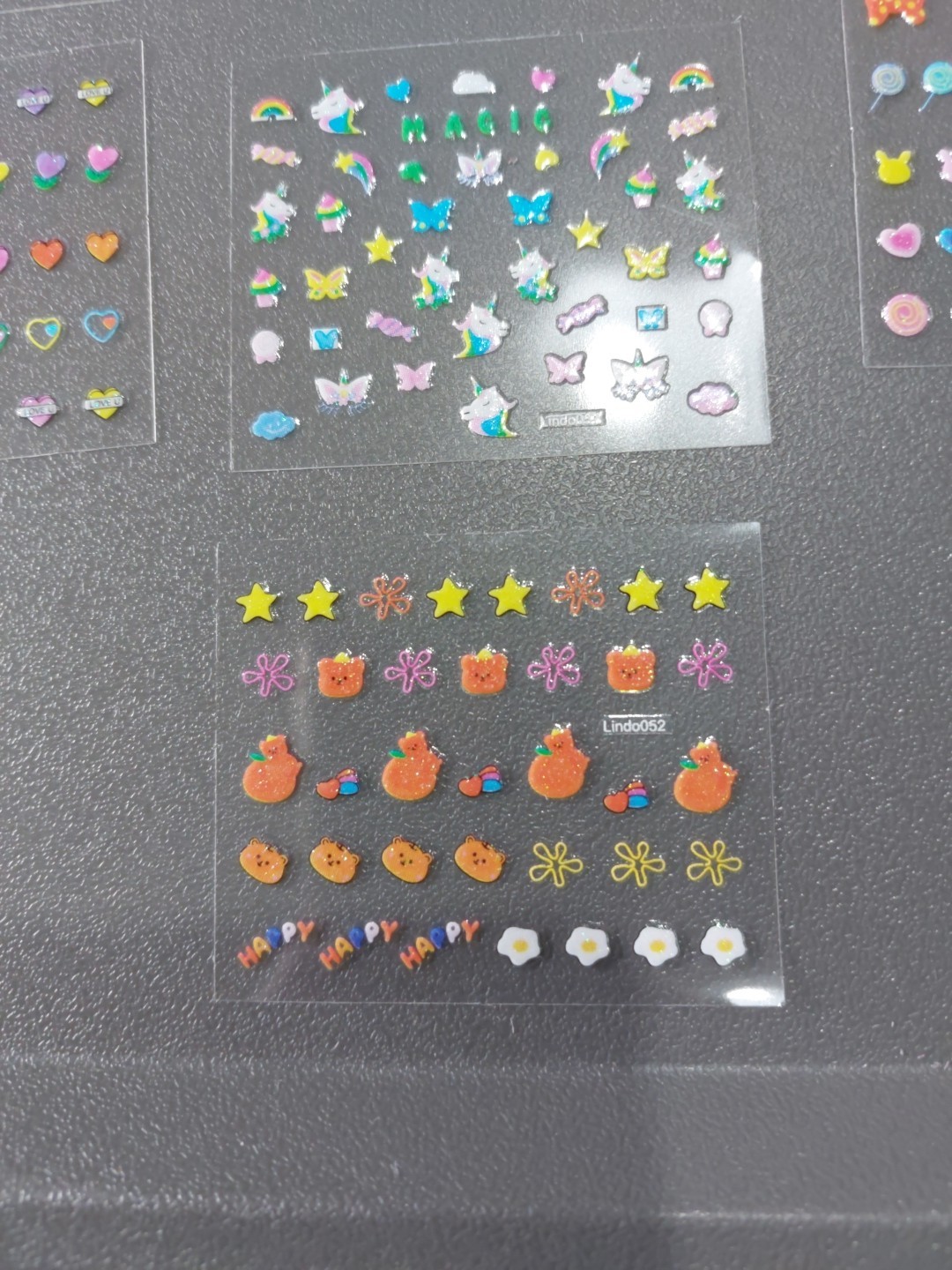 10 X Small Sheets Of Cute Nail Art Stickers (D162) New