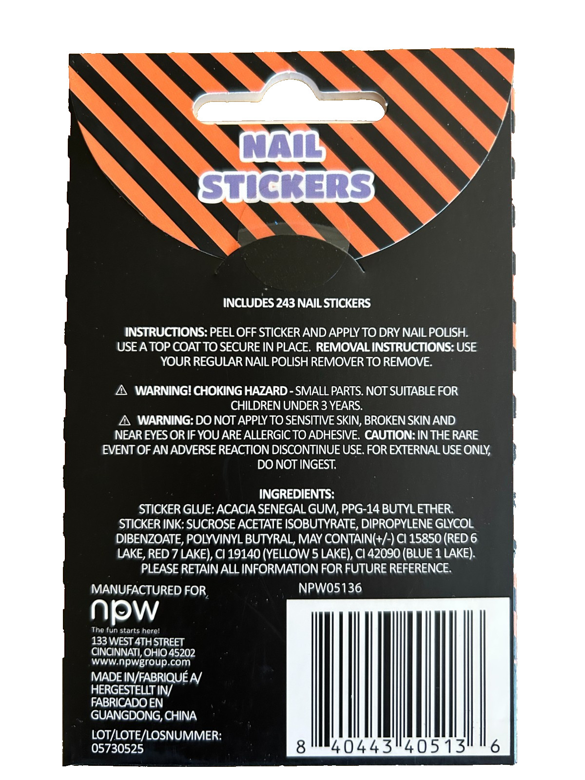 243 Halloween Nail Stickers NEW Nail Art, Peel & Stick, NPW